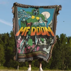 Doomsday Album Cover Hip Hop Woven Tapestry Throw Blanket mf doom 2 woven tapestry throw blanket 4
