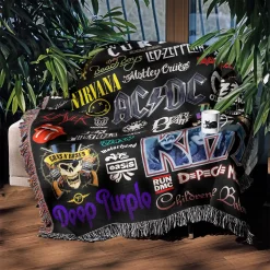 Rock Band Logo Woven Tapestry Throw Blanket rock band 1 woven tapestry throw blanket 3