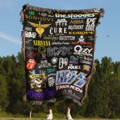 Rock Band Logo Woven Tapestry Throw Blanket rock band 1 woven tapestry throw blanket 4