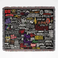 Cool Rock Band Logo Woven Tapestry Throw Blanket