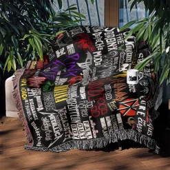 Cool Rock Band Logo Woven Tapestry Throw Blanket rock band 2 woven tapestry throw blanket 4