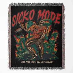 Travis SICKO MODE Album Woven Tapestry Throw Blanket