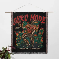 Travis SICKO MODE Album Woven Tapestry Throw Blanket travis scott woven tapestry throw blanket 2