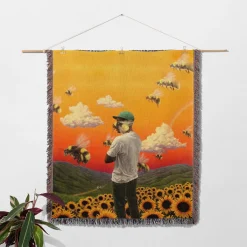Flower Boy Album Cover Woven Tapestry Throw Blanket tyler the creator woven tapestry throw blanket 2