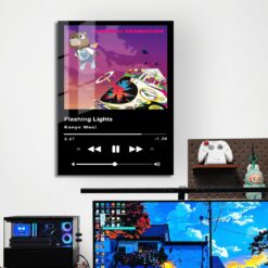 Flashing Lights Music Player Metal Poster Wall Art Decor Flashing Lights Music Player Metal Poster Wall Art Decor - Image 5